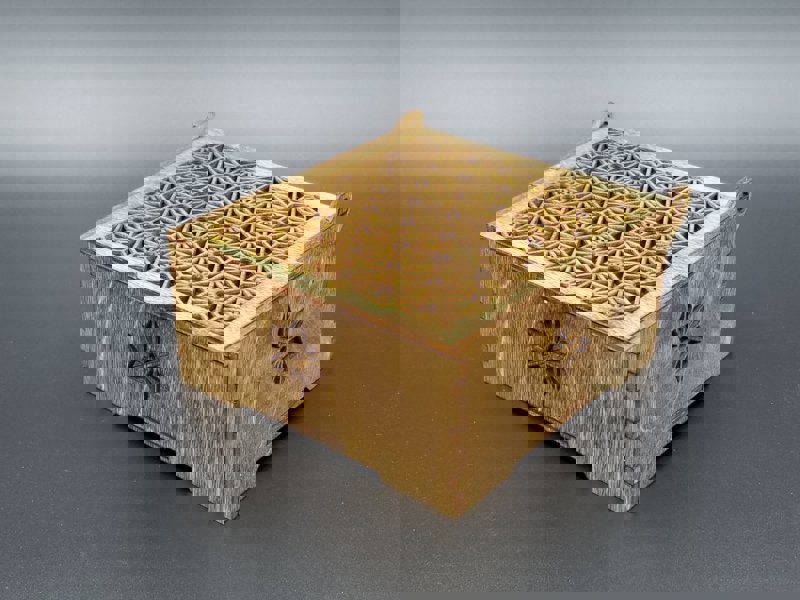 طرح جعبه چوبی تزئینی مناسب برای استفاده در دستگاه های cnc چوب و cnc لیزر - laser cut wood decorative box svg file