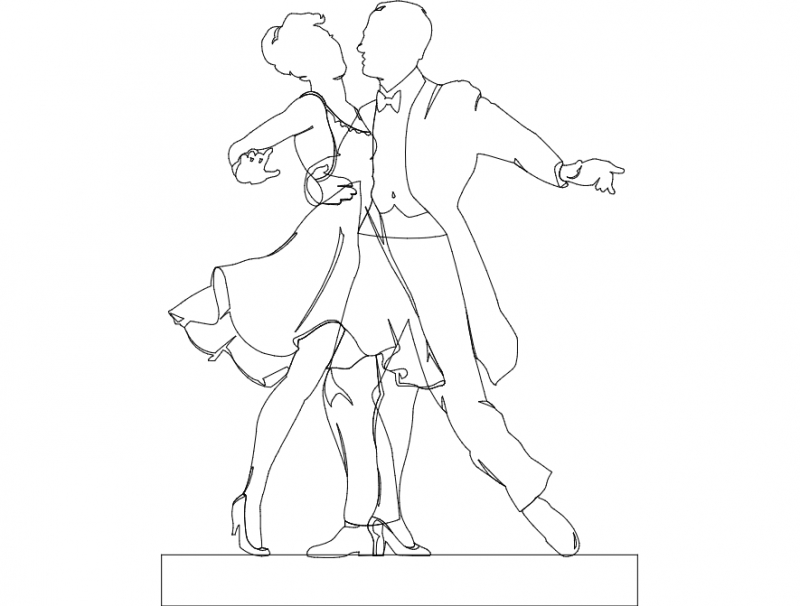 طرح رقصندگان مناسب برای استفاده در دستگاه های cnc چوب و cnc لیزر - dancers dxf file