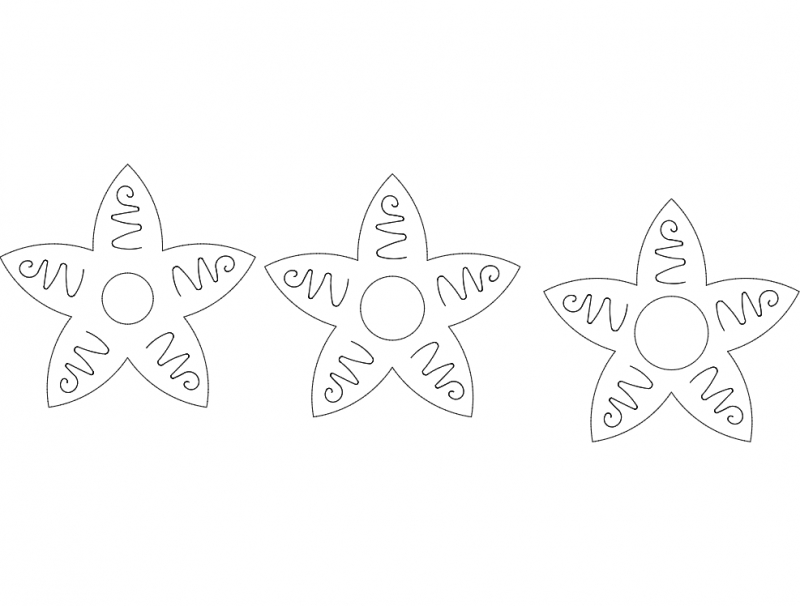 طرح کرووی ستاره‌ها مناسب برای استفاده در دستگاه های cnc چوب و cnc لیزر - stars cruvy dxf file