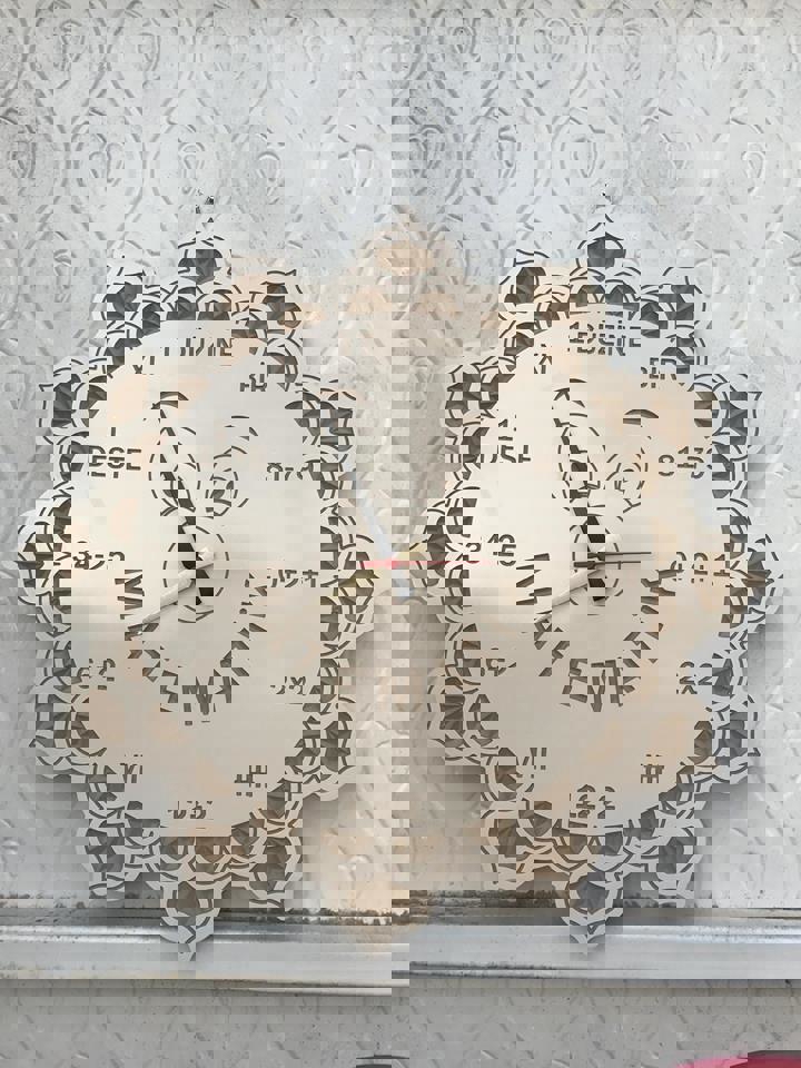 طرح ساعت ماتمتی مناسب برای استفاده در دستگاه های cnc چوب و cnc لیزر - matemetik saati dxf file