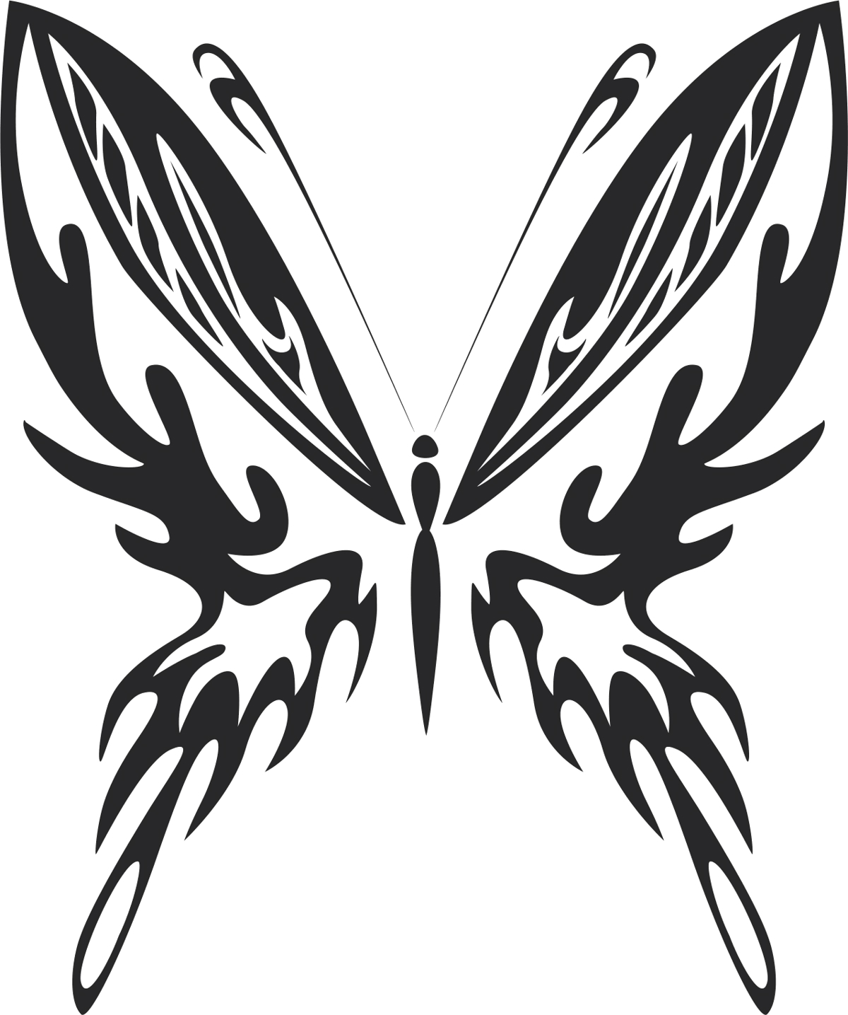 طرح فایل وکتور پروانه قبیله ای طرح شماره ۲۳ مناسب برای استفاده در دستگاه های cnc چوب و cnc لیزر - tribal butterfly vector art 23 dxf file