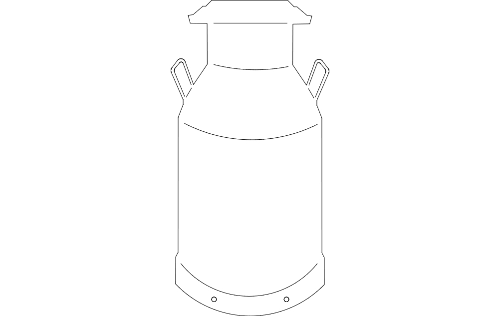 طرح قوطی شیر مناسب برای استفاده در دستگاه های cnc چوب و cnc لیزر - milkcan dxf file