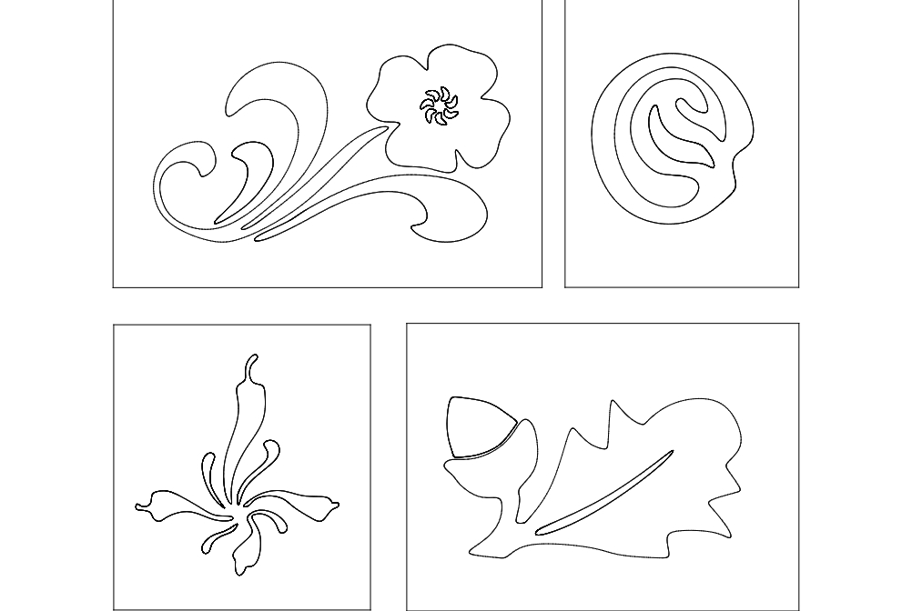 طرح گل مناسب برای استفاده در دستگاه های cnc چوب و cnc لیزر - flower designs dxf file