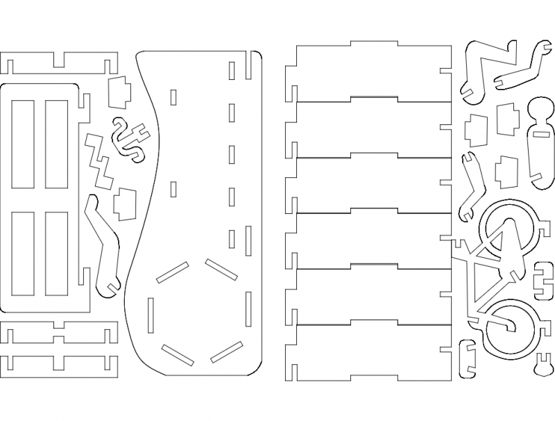 طرح porta caneta bicicleta مناسب برای استفاده در دستگاه های cnc چوب و cnc لیزر - porta caneta bicicleta dxf file