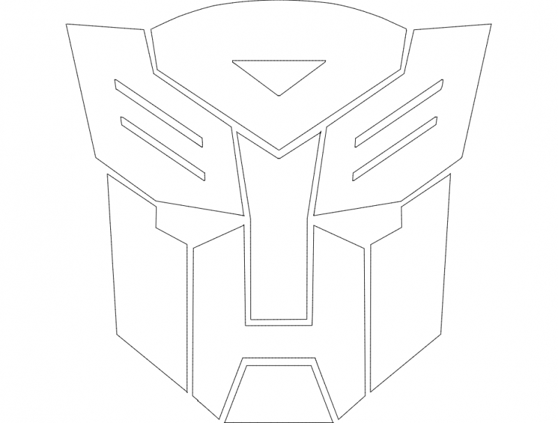 طرح لوگوی اتوبات مناسب برای استفاده در دستگاه های cnc چوب و cnc لیزر - autobot logo dxf file