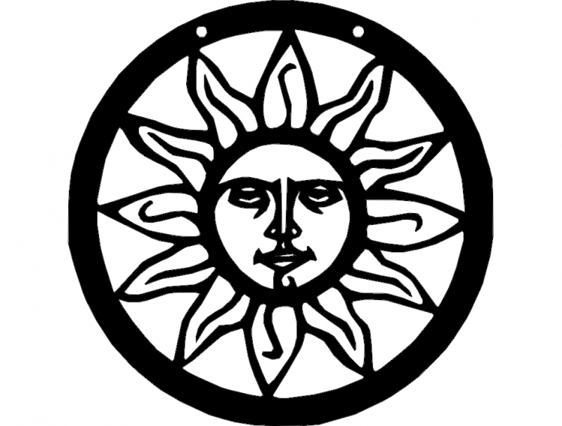 طرح خورشیدی مناسب برای استفاده در دستگاه های cnc چوب و cnc لیزر - sun dxf file