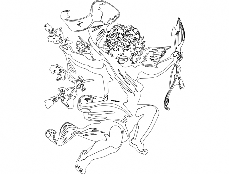 طرح فرشته مناسب برای استفاده در دستگاه های cnc چوب و cnc لیزر - angel dxf file