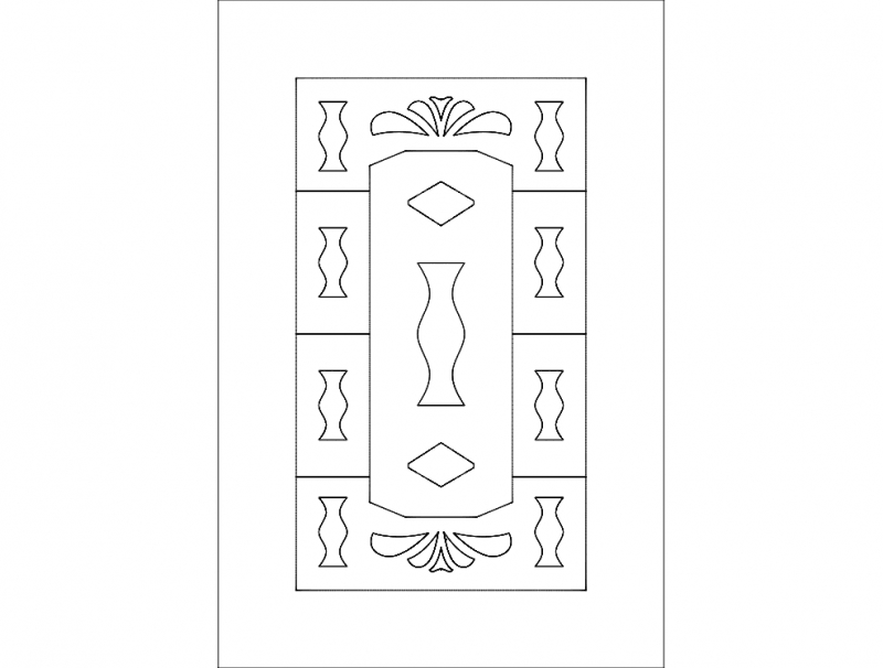 طرح درب قدیمی مناسب برای استفاده در دستگاه های cnc چوب و cnc لیزر - vintage door design dxf file