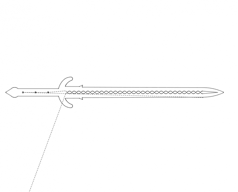 طرح شمشیر مناسب برای استفاده در دستگاه های cnc چوب و cnc لیزر - sword dxf file
