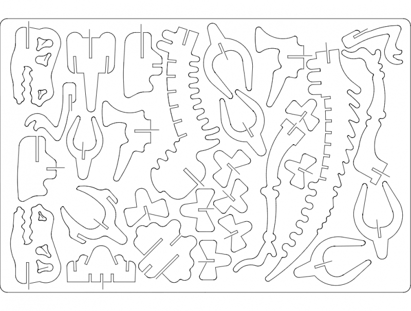 طرح ولوسیراپتور مناسب برای استفاده در دستگاه های cnc چوب و cnc لیزر - velociraptor dxf file