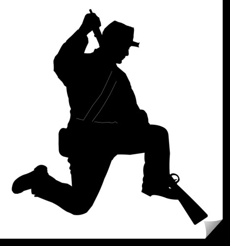 طرح تفنگدار زانو زده مناسب برای استفاده در دستگاه های cnc چوب و cnc لیزر - kneeling rifleman dxf file