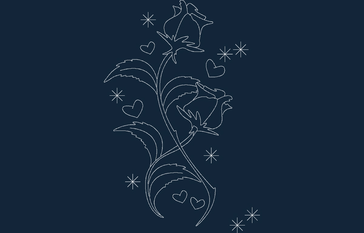 طرح گل رز مناسب برای استفاده در دستگاه های cnc چوب و cnc لیزر - roses dxf