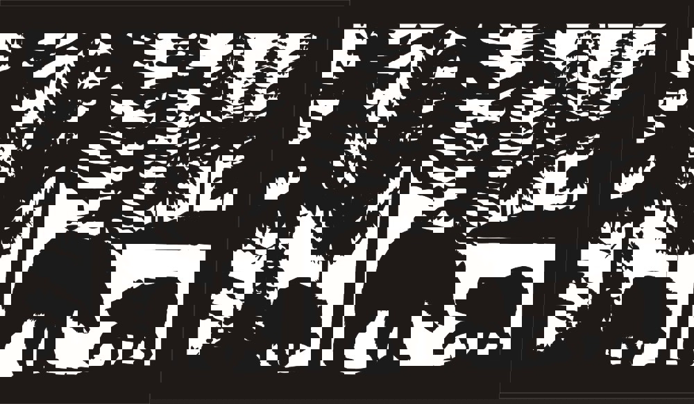 طرح هنری پلاسمای سه خرس ۲۸ در ۴۸ مناسب برای استفاده در دستگاه های cnc چوب و cnc لیزر - 28 x 48 three bears plasma art dxf file