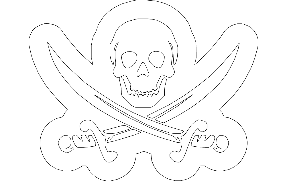 طرح جمجمه شمشیر مناسب برای استفاده در دستگاه های cnc چوب و cnc لیزر - skull swords dxf file