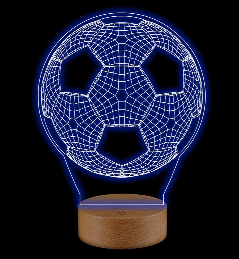 طرح چراغ اکریلیک فوتبال مناسب برای استفاده در دستگاه های cnc چوب و cnc لیزر - laser cut football acrylic lamp cdr file