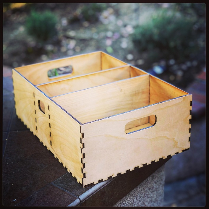 طرح جعبه چوبی مناسب برای استفاده در دستگاه های cnc چوب و cnc لیزر - laser cut storage organizer wooden crate svg file