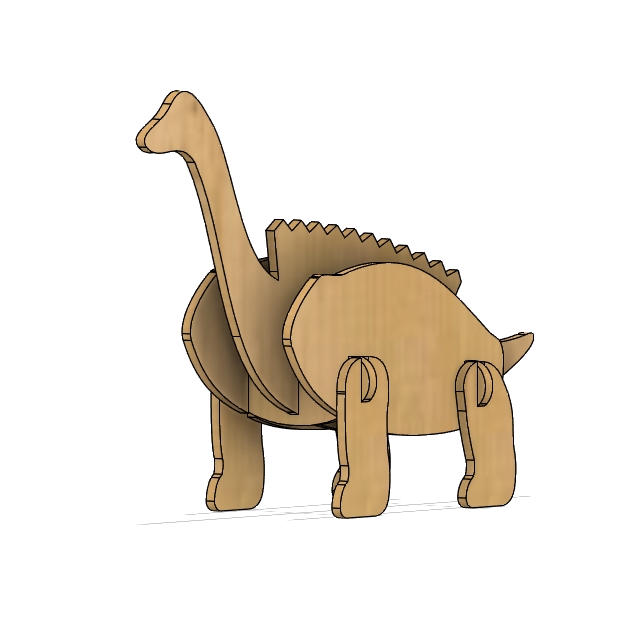 طرح و پازل سه بعدی دایناسور مناسب برای استفاده در دستگاه های cnc چوب و cnc لیزر - laser cut dino 3d puzzle svg file