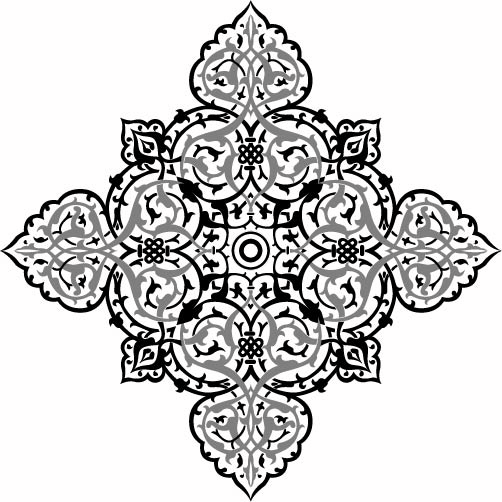 طرح فایل ai با طرح تزئینات شرقی مناسب برای استفاده در دستگاه های cnc چوب و cnc لیزر - oriental ornament design ai file