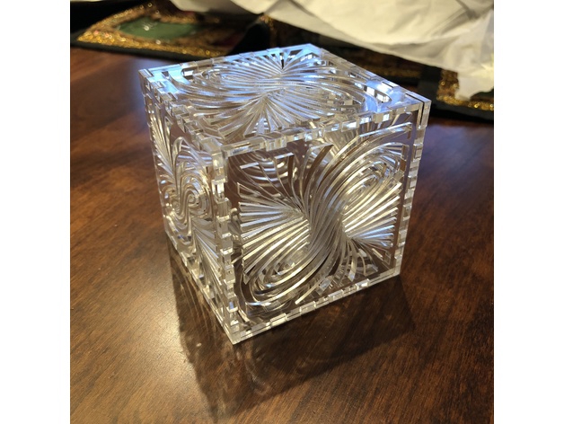 طرح جعبه چرخان مناسب برای استفاده در دستگاه های cnc چوب و cnc لیزر - laser cut twirl box ai file