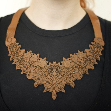 طرح گردنبند چرمی مناسب برای استفاده در دستگاه های cnc چوب و cnc لیزر - laser cut leather necklace cdr file