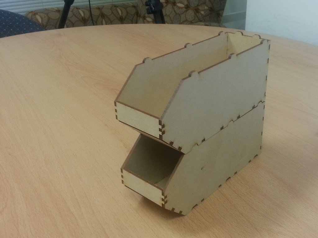 طرح لینبین باریک و قابل چیدن با ضخامت ۳ میلی‌متر مناسب برای استفاده در دستگاه های cnc چوب و cnc لیزر - laser cut linbin narrow stackable 3mm dxf file