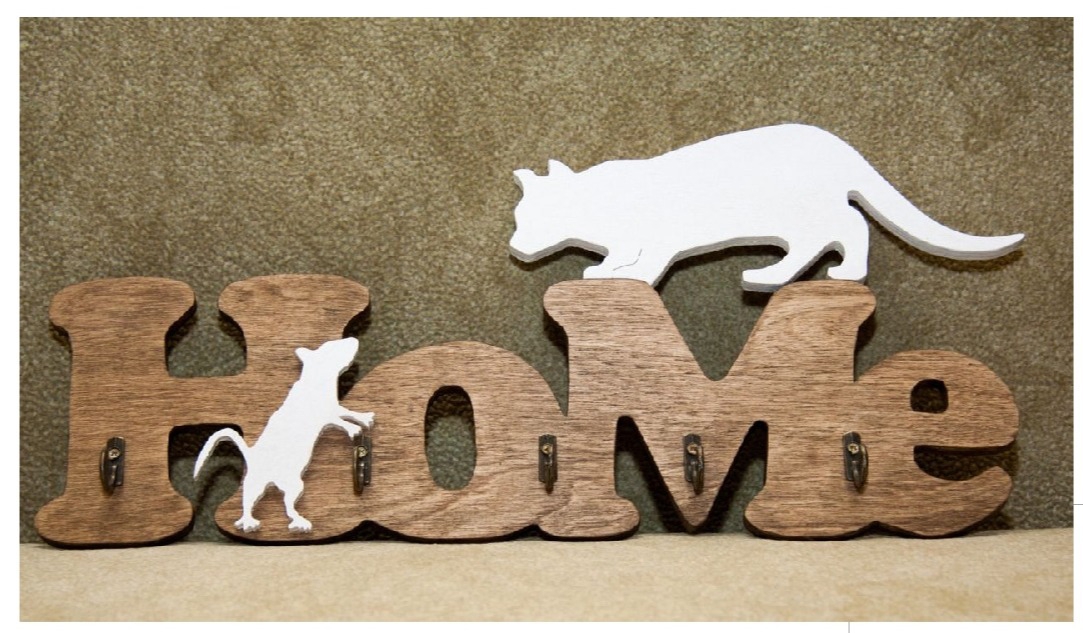 طرح آویز قلاب کلید مناسب برای استفاده در دستگاه های cnc چوب و cnc لیزر - laser cut key hook hanger cdr file