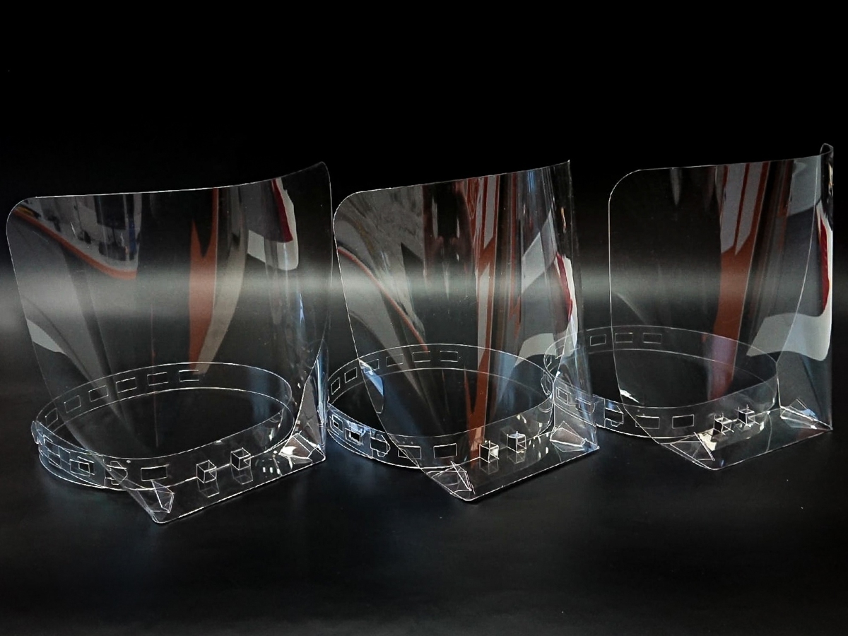 طرح محافظ صورت کامل مناسب برای استفاده در دستگاه های cnc چوب و cnc لیزر - laser cut full face shield dxf file