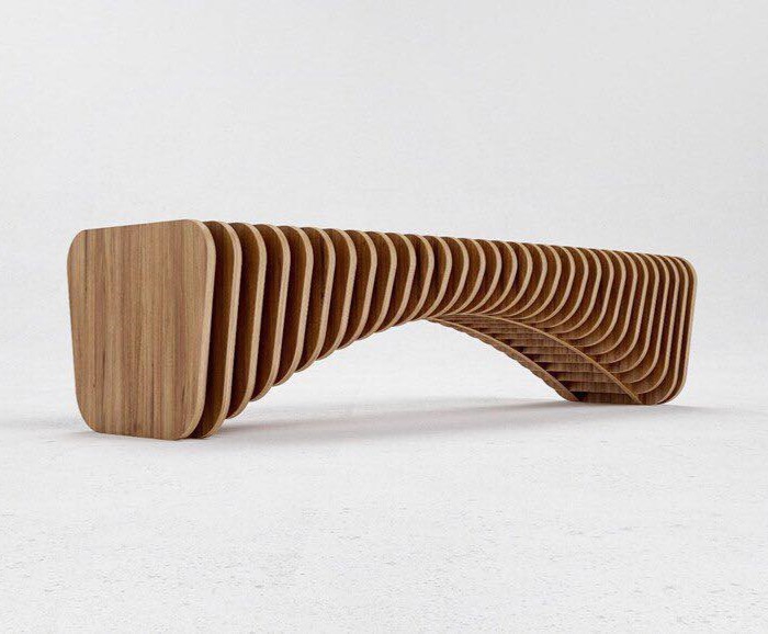 طرح نیمکت پارامتری مناسب برای استفاده در دستگاه های cnc چوب و cnc لیزر - laser cut parametric bench template cdr file