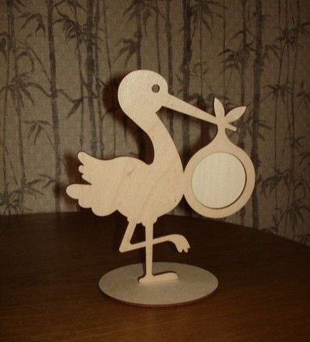 طرح قاب عکس لک لک مناسب برای استفاده در دستگاه های cnc چوب و cnc لیزر - laser cut stork picture frame cdr file