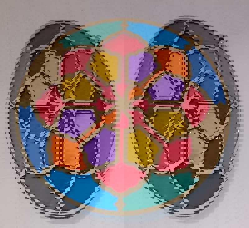 طرح ماندالا (چرخ هستی) چوبی مناسب برای استفاده در دستگاه های cnc چوب و cnc لیزر - laser cut wooden mandala decor dxf file