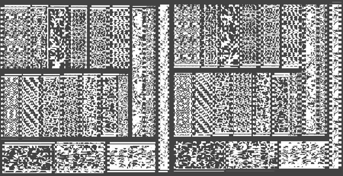 طرح با طرح هندسی و پنل های تزئینی مناسب برای استفاده در دستگاه های cnc چوب و cnc لیزر - decorative panels geometric patterns cdr file
