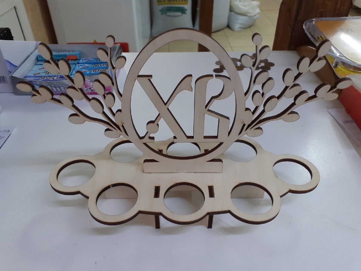 طرح پایه نمایش تخم مرغ عید پاک مناسب برای استفاده در دستگاه های cnc چوب و cnc لیزر - laser cut easter egg display stand cdr file