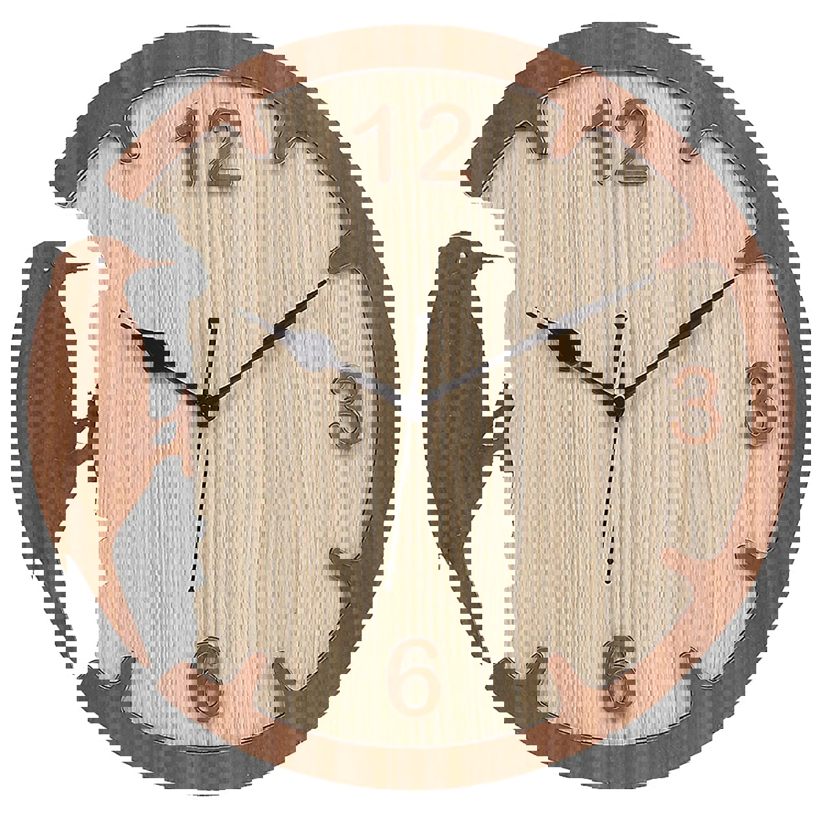 طرح ساعت دیواری طرح دارکوب طرح ساعت تزئینی مدرن مناسب برای استفاده در دستگاه های cnc چوب و cnc لیزر - laser cut woodpecker style wall clock modern design decorative clock cdr file