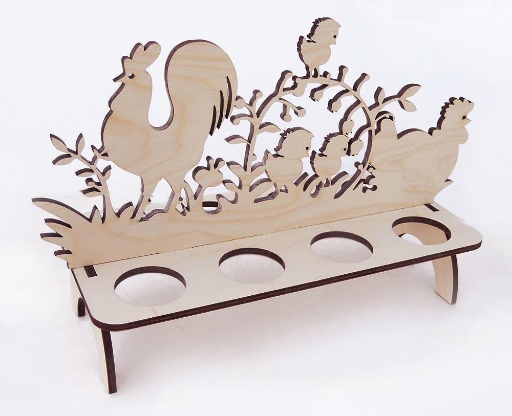 طرح و الگوی پایه تخم مرغ عید پاک مناسب برای استفاده در دستگاه های cnc چوب و cnc لیزر - laser cut easter egg stand template dxf file
