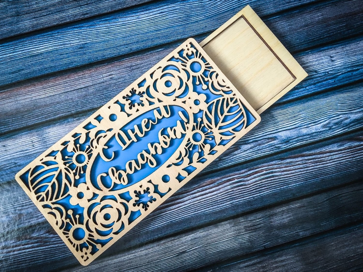 طرح جعبه کادو برای پول مناسب برای استفاده در دستگاه های cnc چوب و cnc لیزر - laser cut gift box for money cdr file