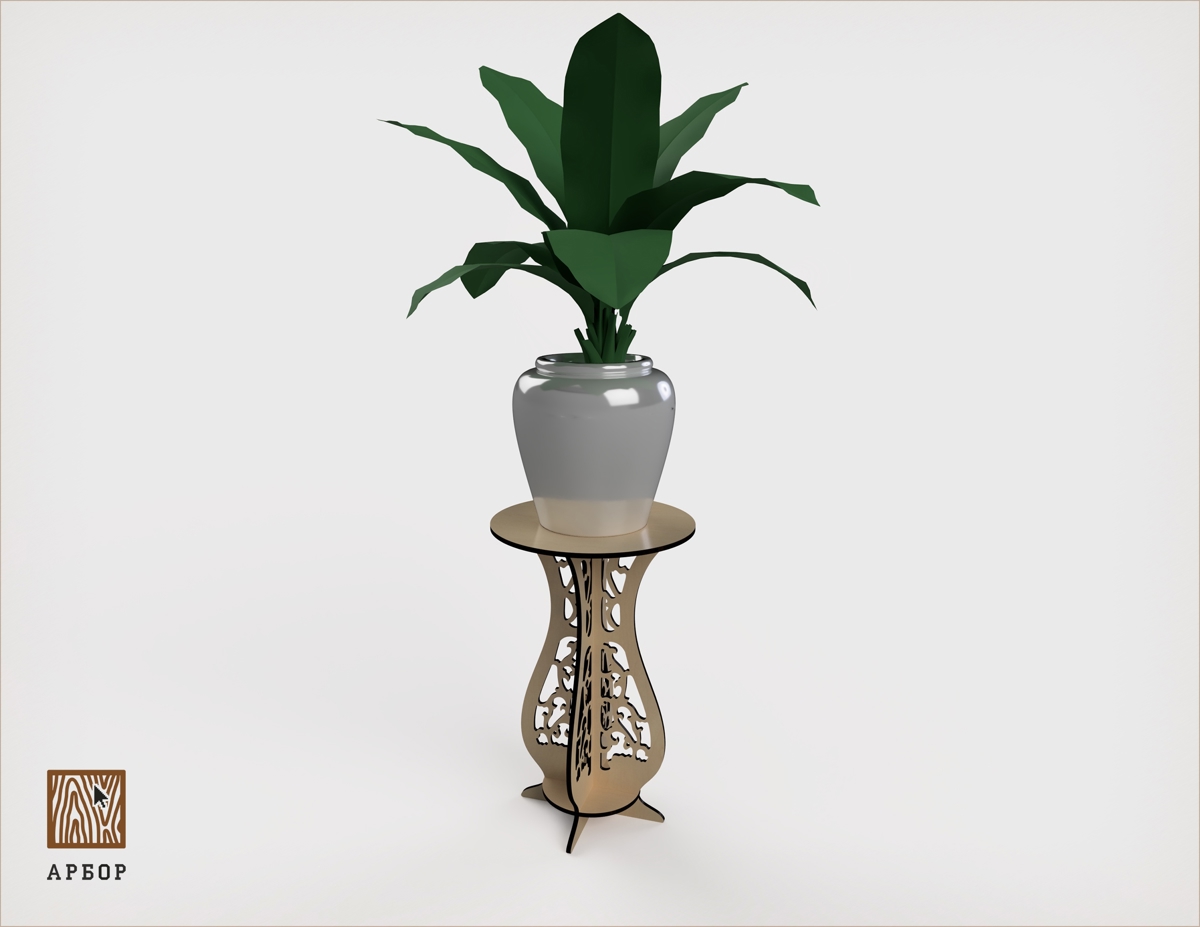 طرح پایه گلدان مناسب برای استفاده در دستگاه های cnc چوب و cnc لیزر - laser cut flower pot stand cdr file
