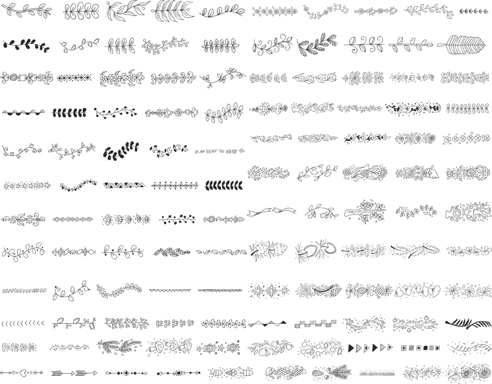 طرح وکتور عناصر دست‌ساز مناسب برای استفاده در دستگاه های cnc چوب و cnc لیزر - handdrawn element vectors cdr file
