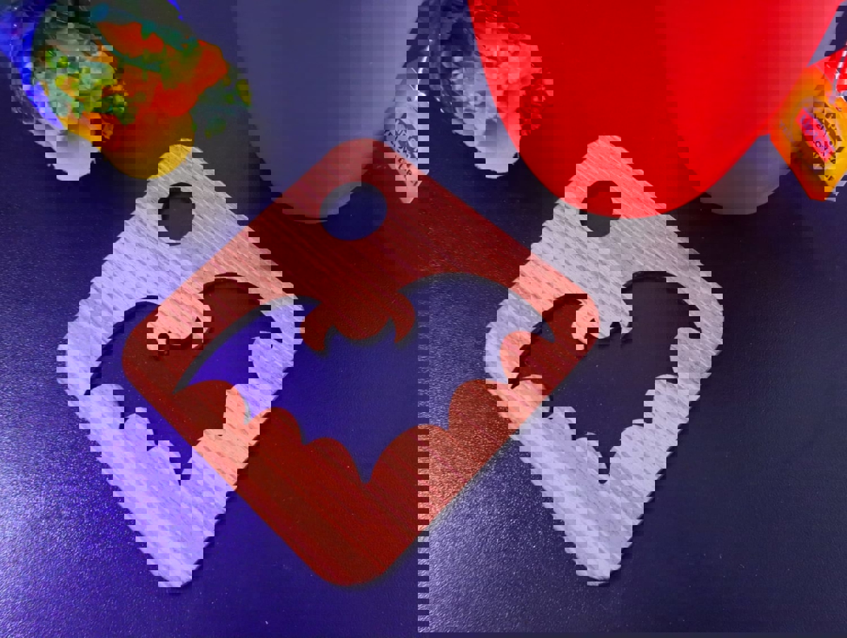 طرح زیرلیوانی چوبی طرح خفاش مناسب برای استفاده در دستگاه های cnc چوب و cnc لیزر - laser cut wooden bat tea coaster cdr file