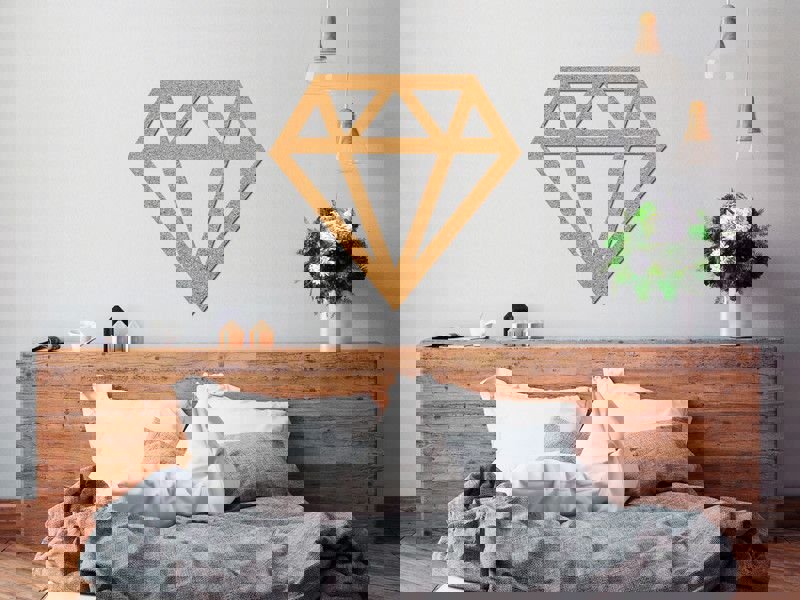 طرح دکور دیواری الماس مناسب برای استفاده در دستگاه های cnc چوب و cnc لیزر - laser cut diamond wall decor