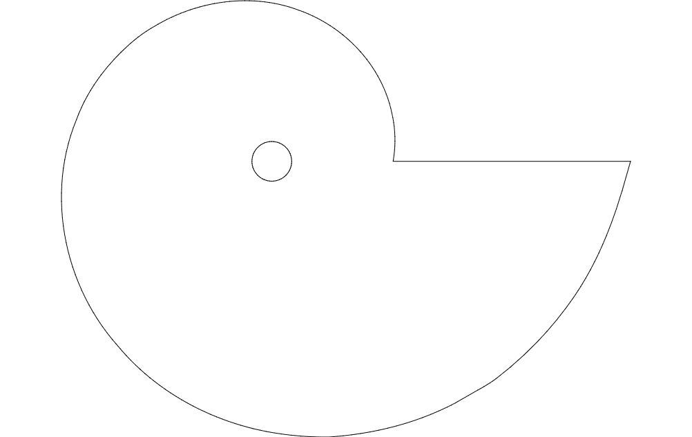طرح مارپیچ لگاریتمی مناسب برای استفاده در دستگاه های cnc چوب و cnc لیزر - logarithmic spiral dxf file