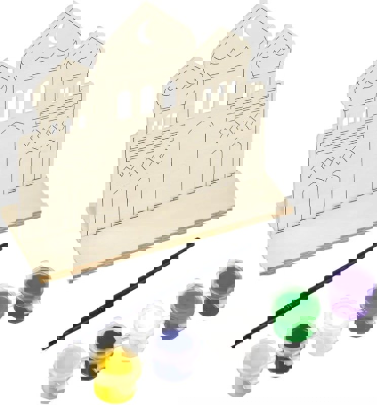 طرح جعبه کاردستی مسجد چوبی ، فعالیت‌های کودکان عید رمضان، تابلو ایستاده، کیت کاردستی DIY برای بچه‌ها مناسب برای استفاده در دستگاه های cnc چوب و cnc لیزر - laser cut wooden mosque standing display eid ramadan kids activities diy craft kit for kids