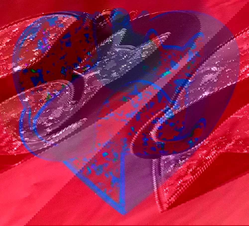 طرح قلب گربه برای شیشه رنگی مناسب برای استفاده در دستگاه های cnc چوب و cnc لیزر - laser cut stained glass cat heart svg file