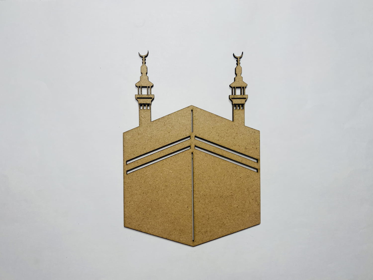 طرح کعبه مکه مناسب برای استفاده در دستگاه های cnc چوب و cnc لیزر - laser cut kaaba mecca cdr file