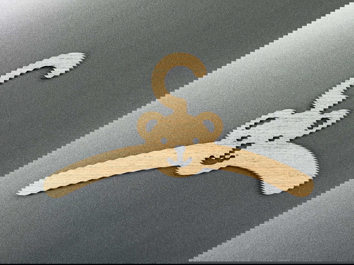 طرح آویز چوبی کودک طرح خرس با قابلیت مناسب برای استفاده در دستگاه های cnc چوب و cnc لیزر - laser cut bear childs wooden coat hanger cdr file