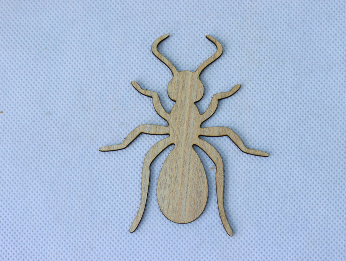 طرح برش چوب مورچه ناتمام برای لیزر مناسب برای استفاده در دستگاه های cnc چوب و cnc لیزر - laser cut unfinished ant wood cutout cdr file