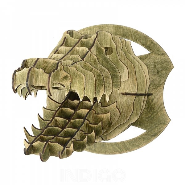 طرح تندیس دیواری طرح سر تمساح مناسب برای استفاده در دستگاه های cnc چوب و cnc لیزر - laser cut alligator head trophy wall decor cdr file