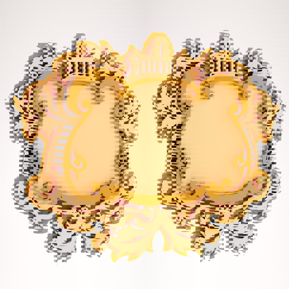 طرح قاب آینه بیضی مناسب برای استفاده در دستگاه های cnc چوب و cnc لیزر - laser cut oval mirror frame dxf file