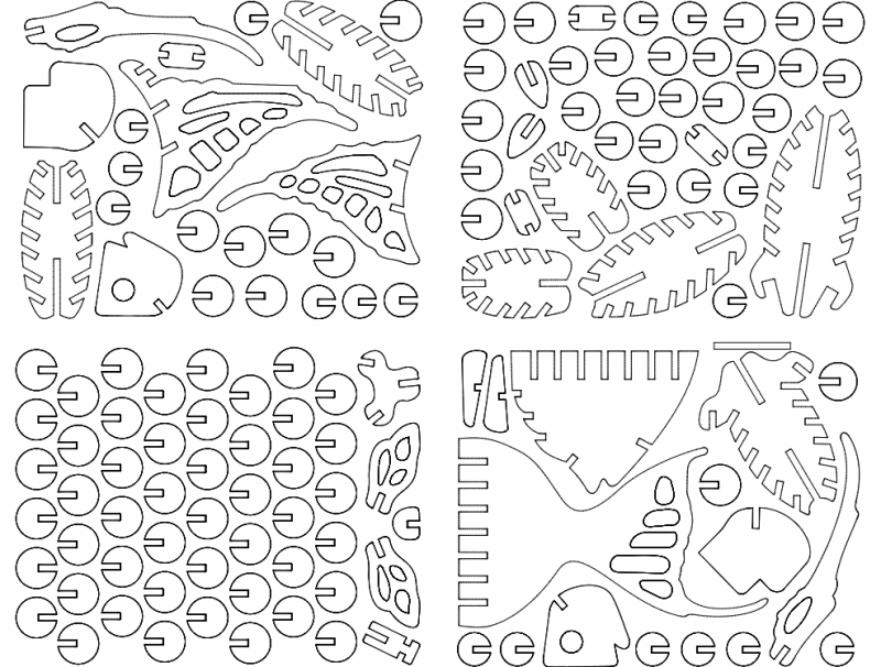 طرح bcbones مناسب برای استفاده در دستگاه های cnc چوب و cnc لیزر - peixe bcbones dxf file