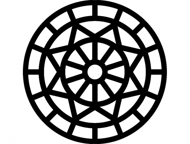 طرح ماندالا (چرخ هستی) شماره ۶ مناسب برای استفاده در دستگاه های cnc چوب و cnc لیزر - mandala 6 dxf file