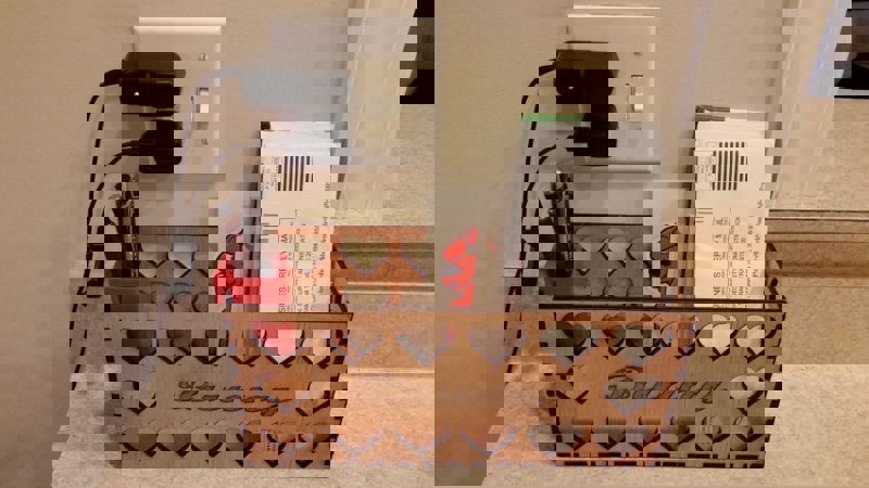 طرح صندوق پستی قلبی ۴ تخته سه لا ۵ میلی متری مناسب برای استفاده در دستگاه های cnc چوب و cnc لیزر - laser cut heart mailbox 4 5mm plywood